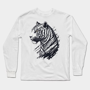 White Tiger -Ink style Long Sleeve T-Shirt